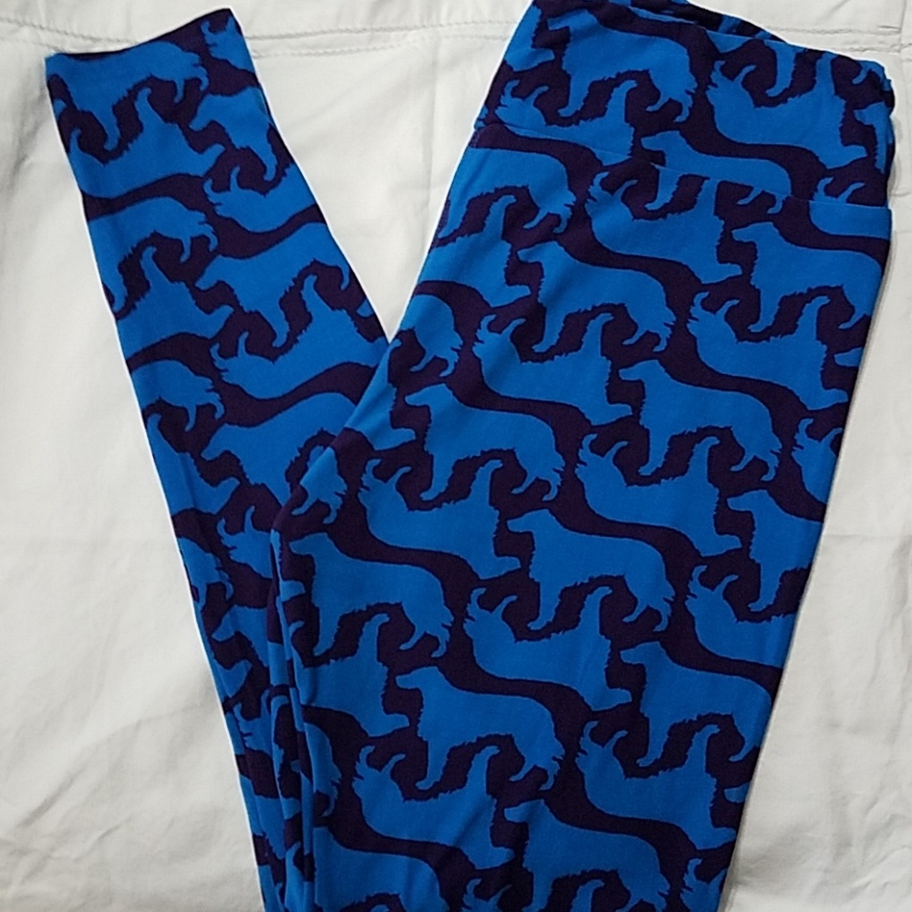 Lularoe Tall & Curvy unicorn dog leggings